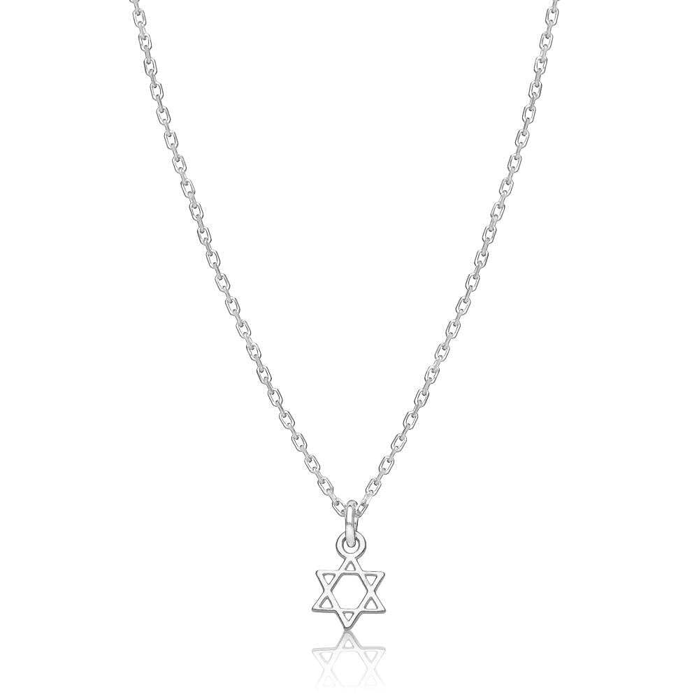Silver Star of David Necklace