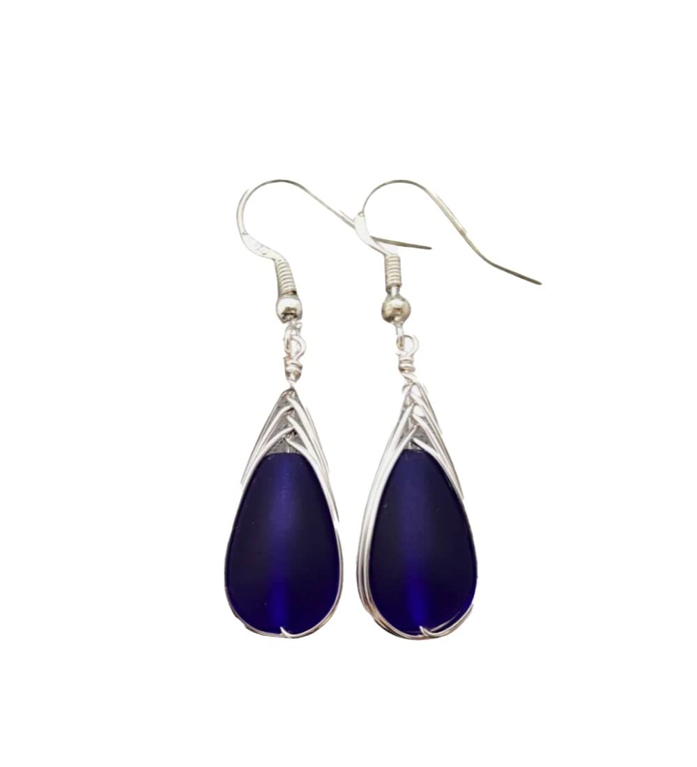 Braided Sea Glass Earrings
