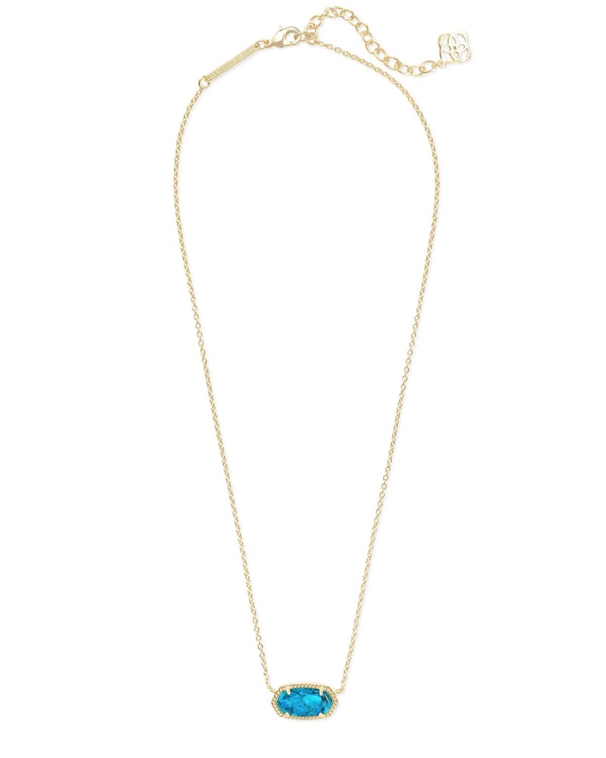 14K Gold-Plated Turquoise Pendant Necklace