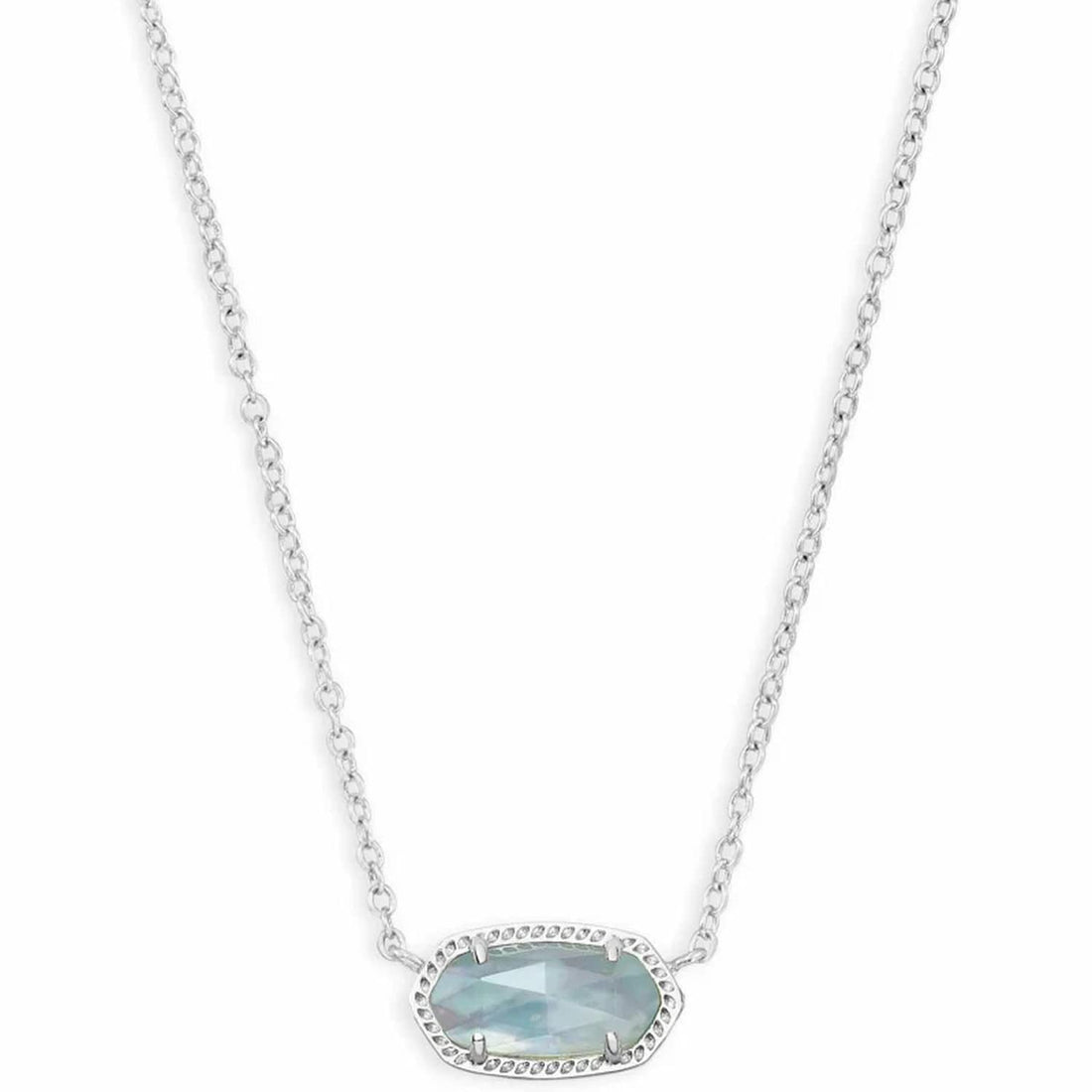 Rhodium-Plated Pendant Necklace