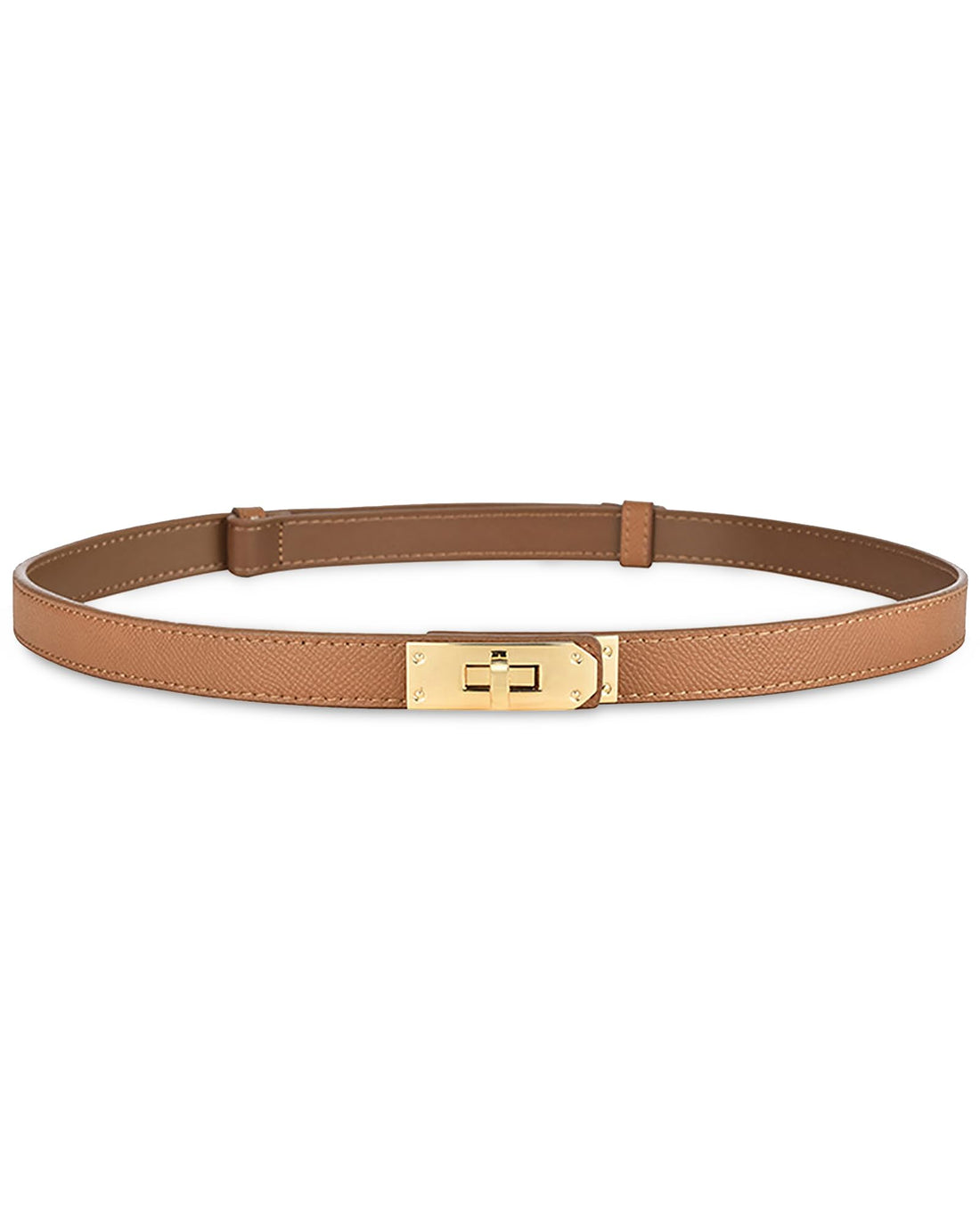 Skinny Leather Turn-Lock Belt
