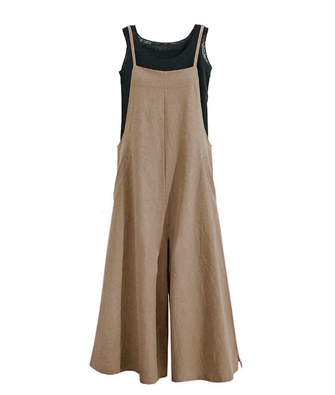 Wide-Leg Cotton Overalls