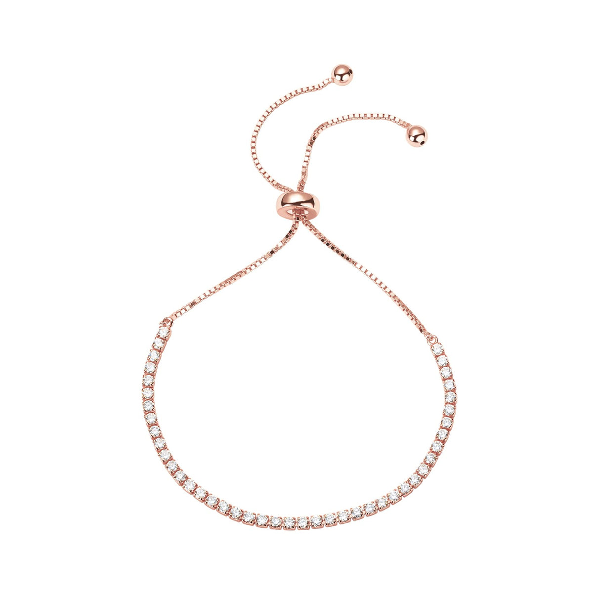 14K Rose Gold-Plated CZ Tennis Bracelet