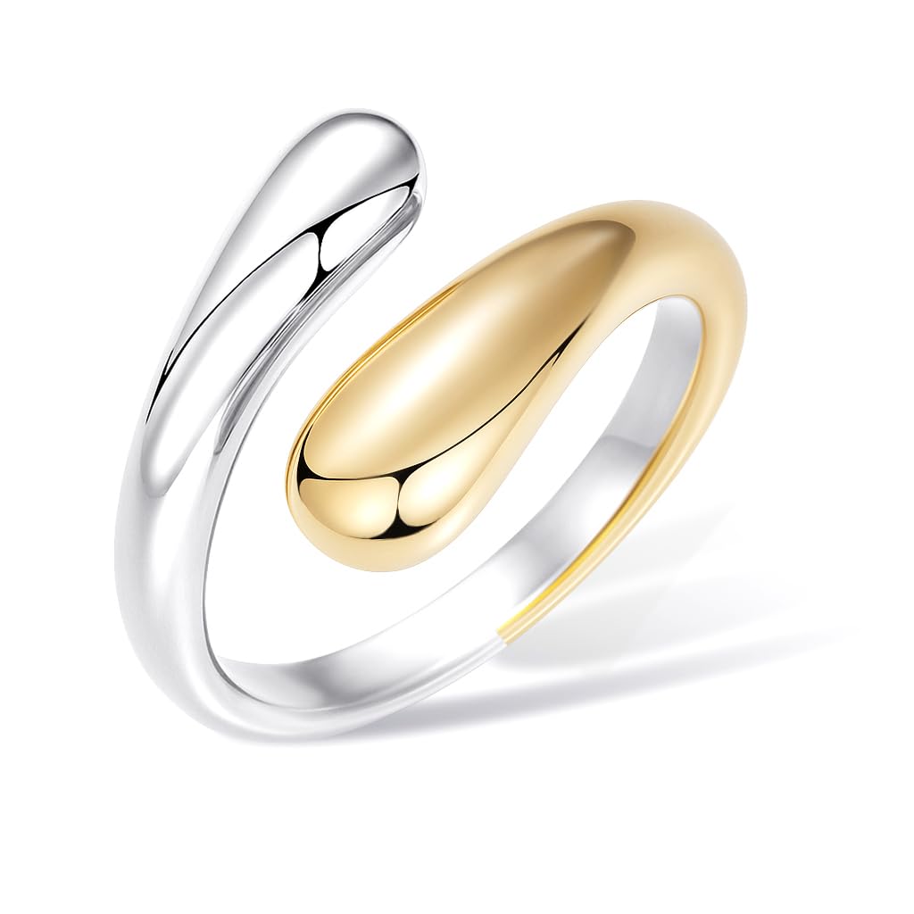Two-Tone Mixed Metal Band Ring