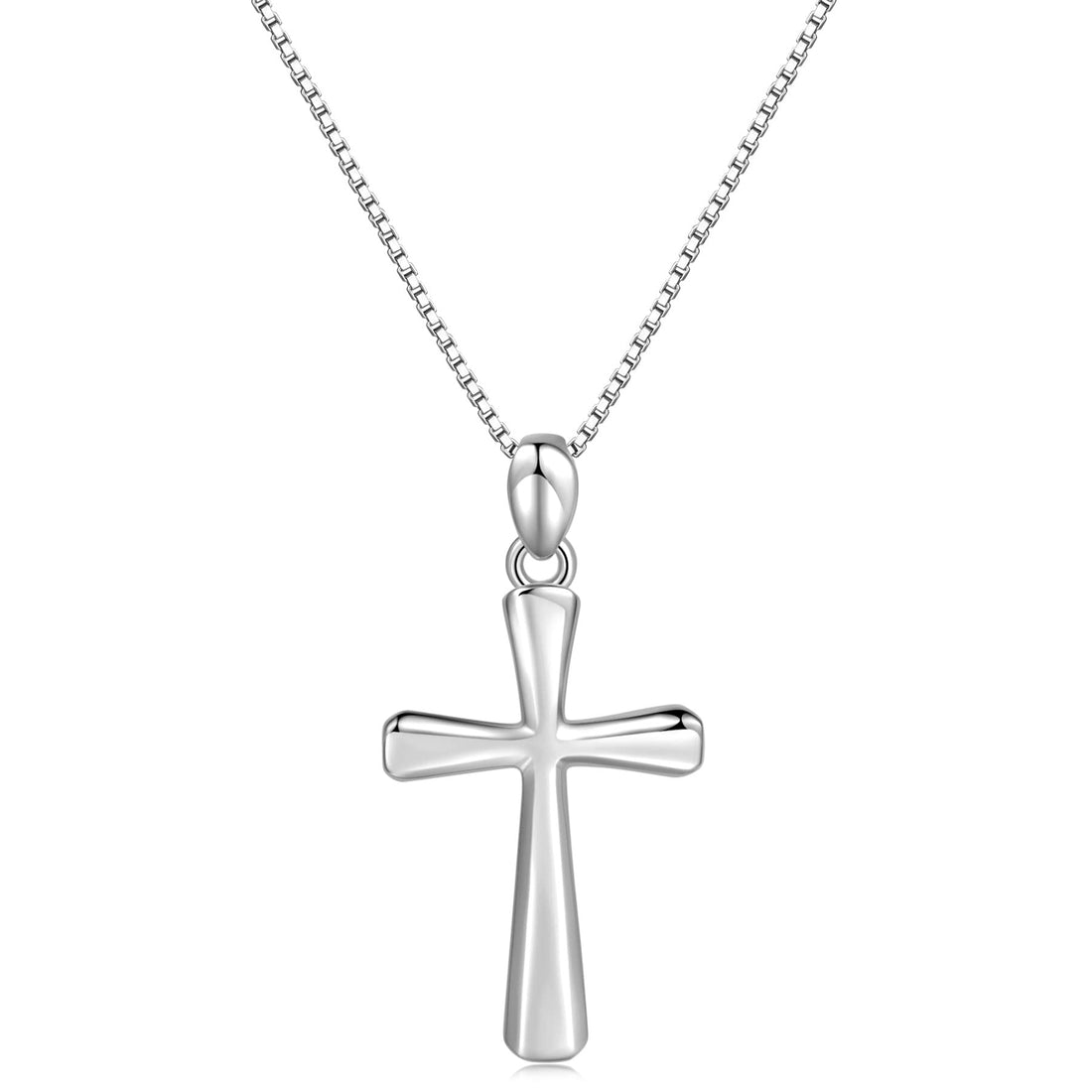 Sterling Silver Cross Necklace White