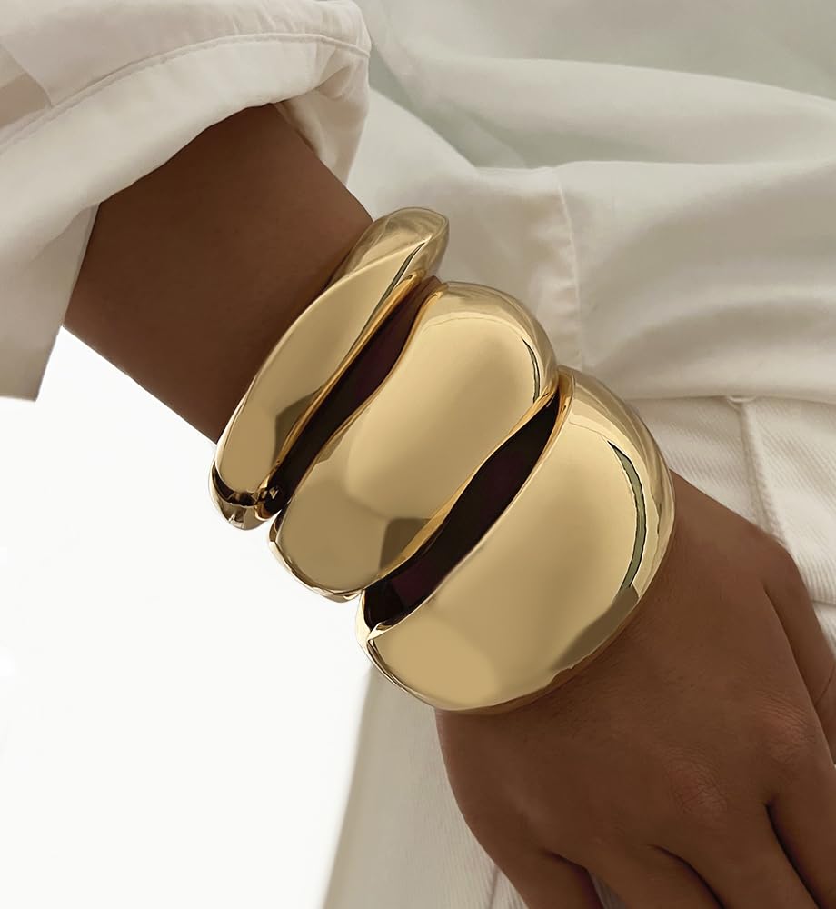 14K Gold-Plated Chunky Stackable Bangles