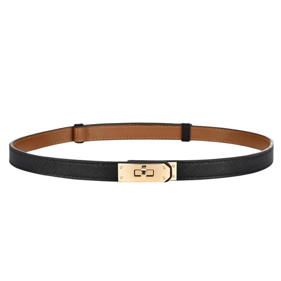 Black Turn Lock Buckle Belt