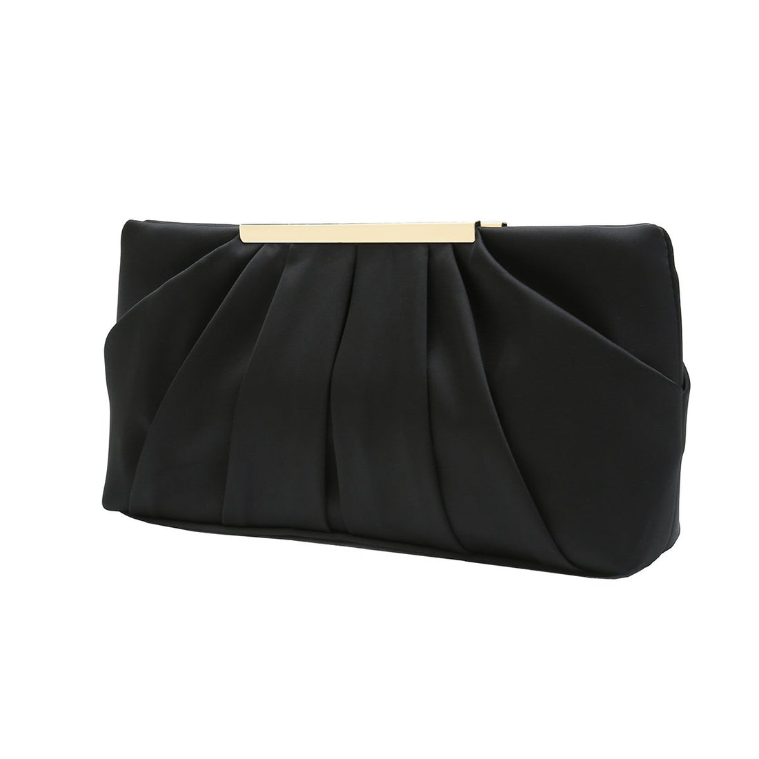 Pleated Satin Evening Clutch