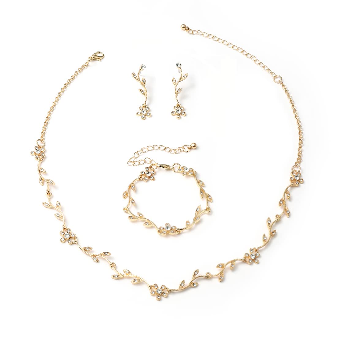 Gold Crystal Wedding Set