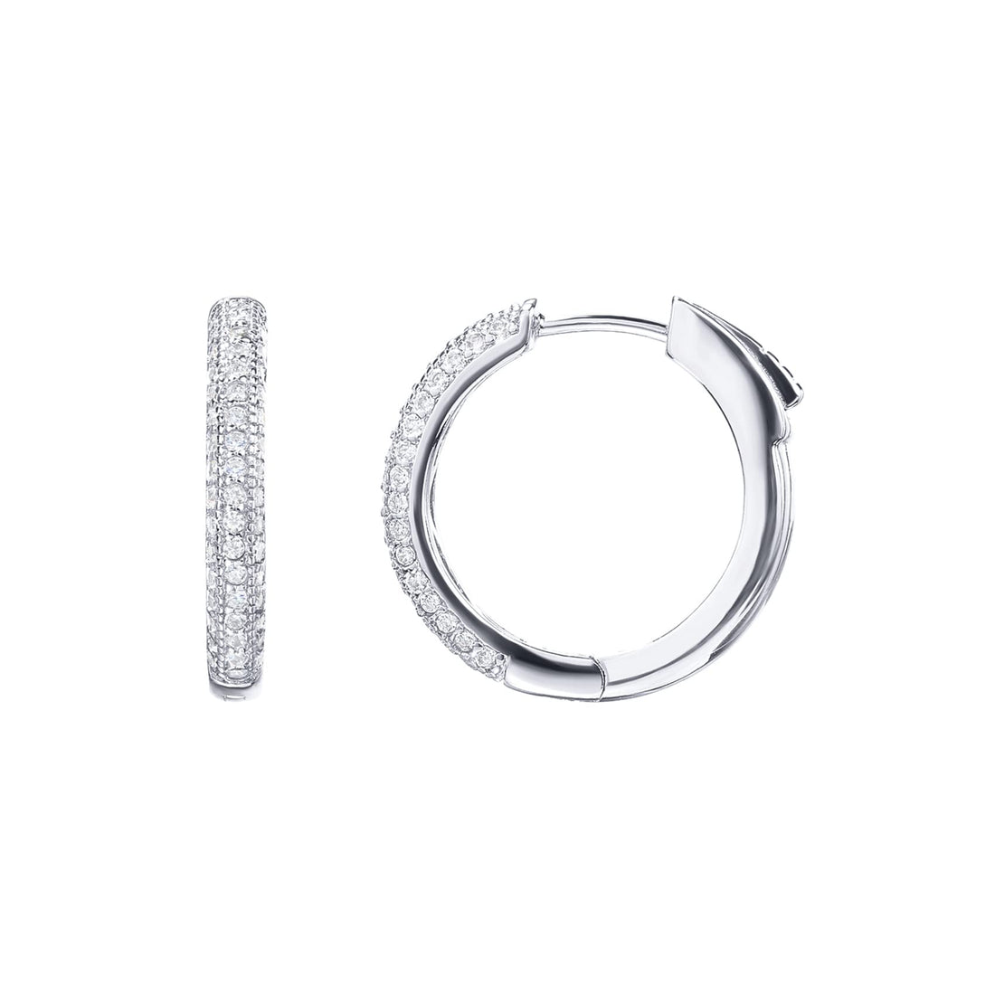 14K Gold-Plated CZ Hoop Earrings
