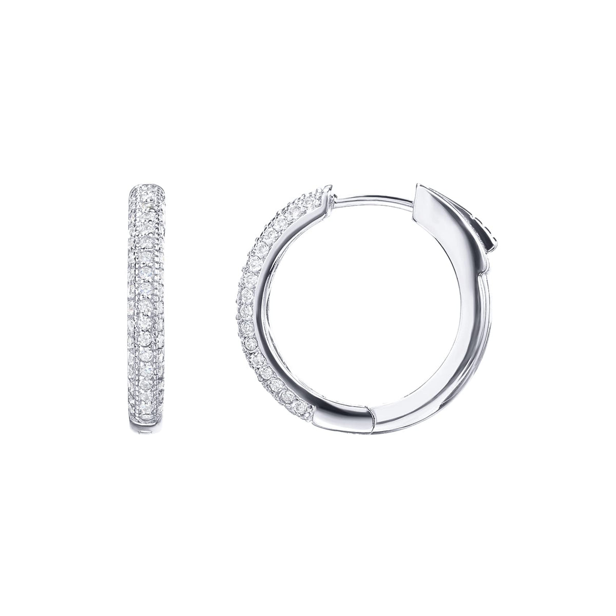 14K Gold-Plated CZ Hoop Earrings