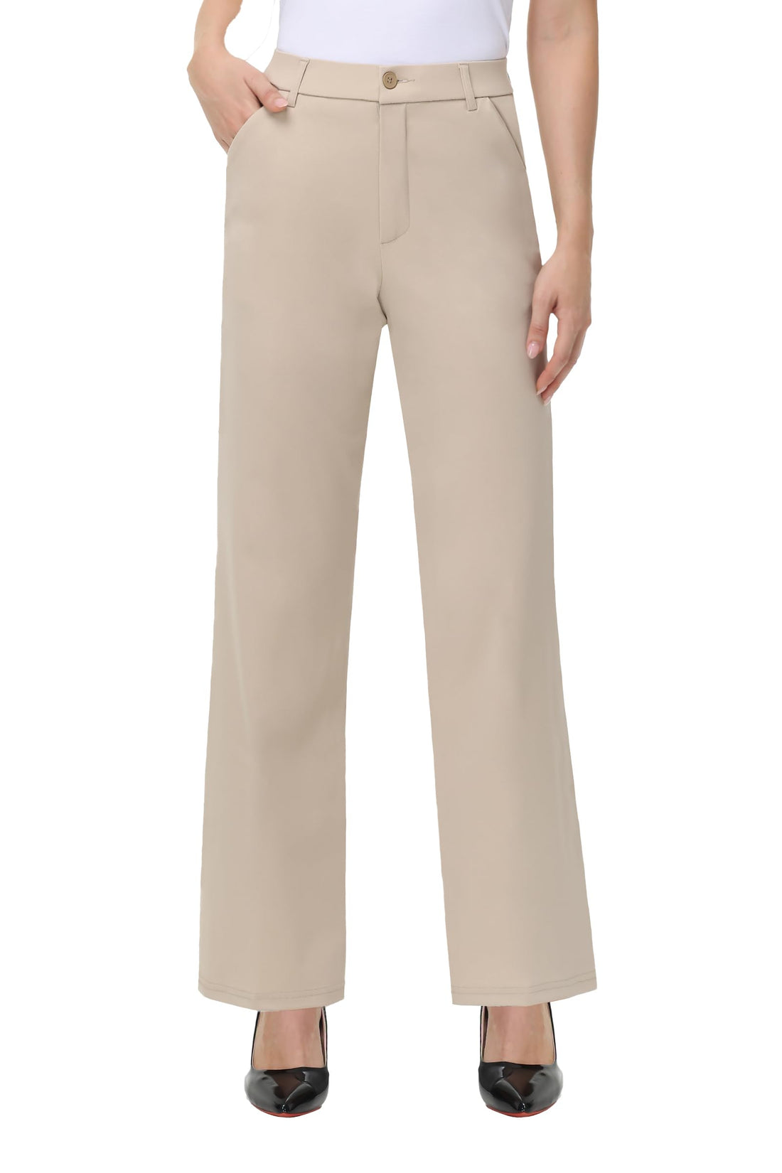High Waist Straight Leg Trousers
