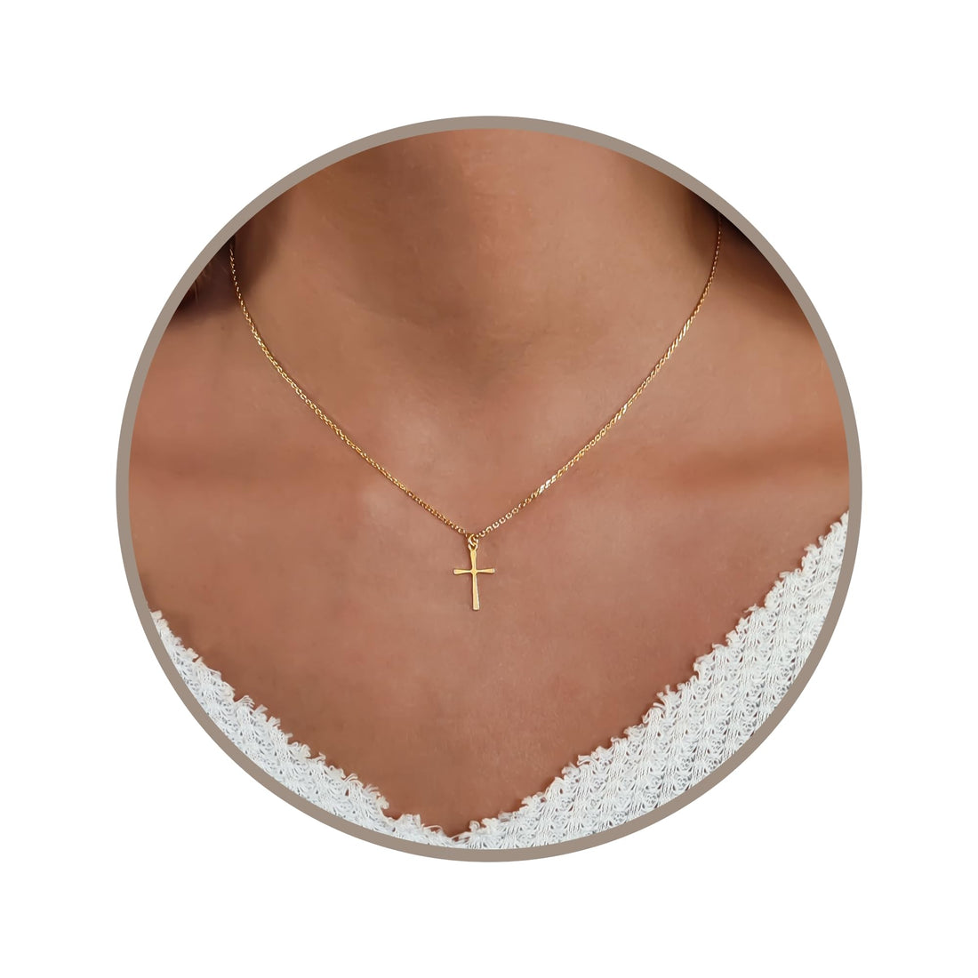 Gold Cross Pendant Necklace