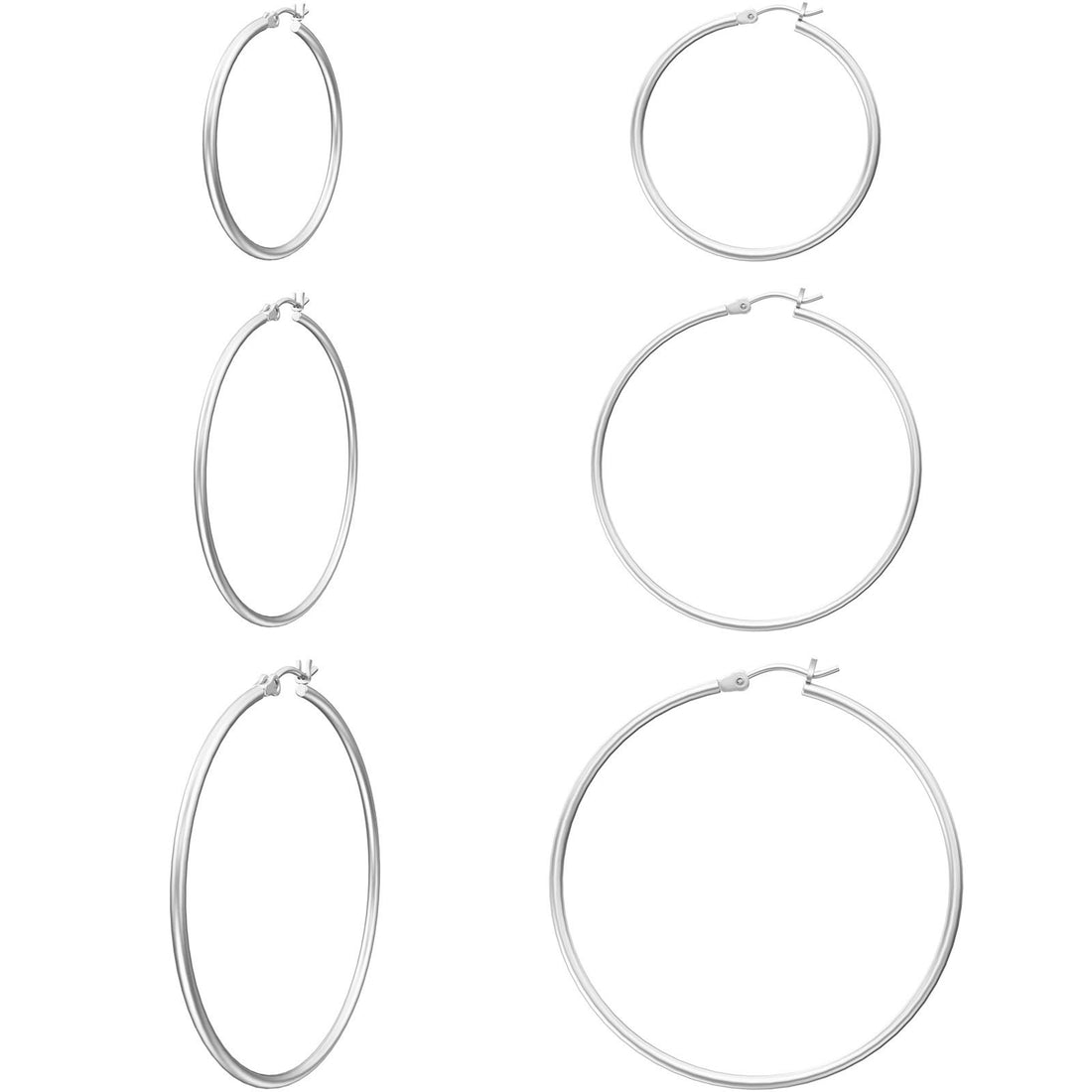 White Gold Plated Hoop Earrings