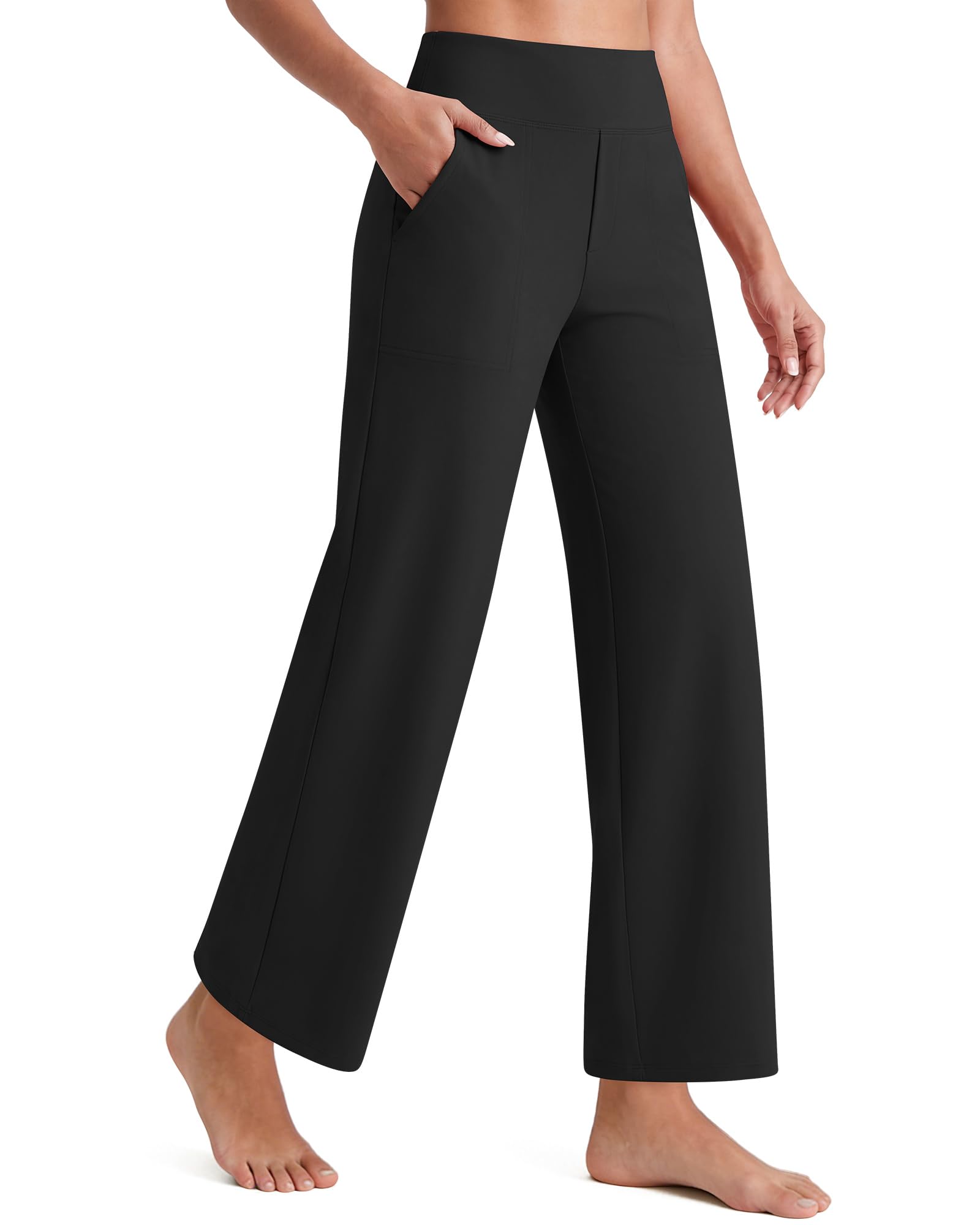 Wide-Leg Cropped Dress Pants