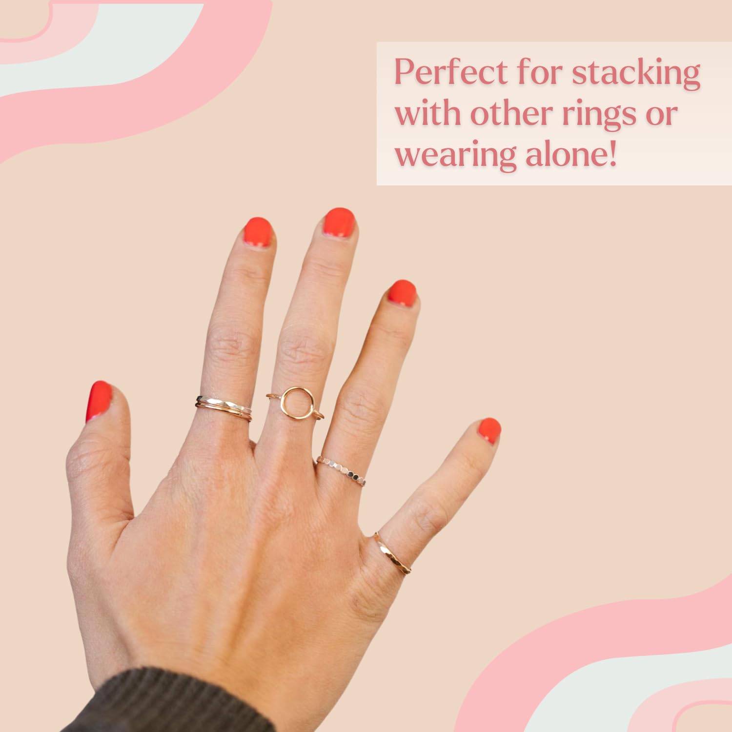 14K Gold Dainty Stacking Ring