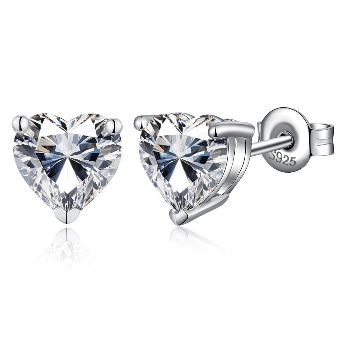 Sterling Silver Heart Stud Earrings