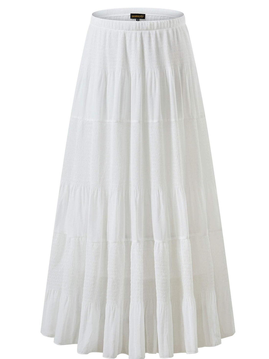 Pleated A-Line Maxi Skirt