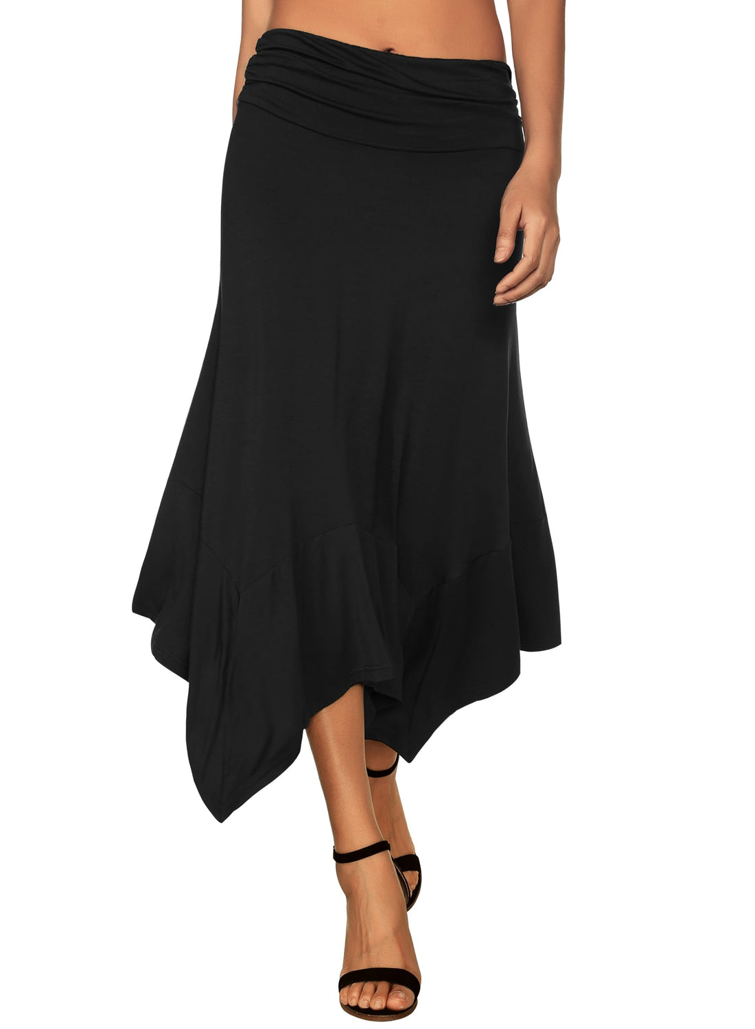 Handkerchief Hem Midi Skirt