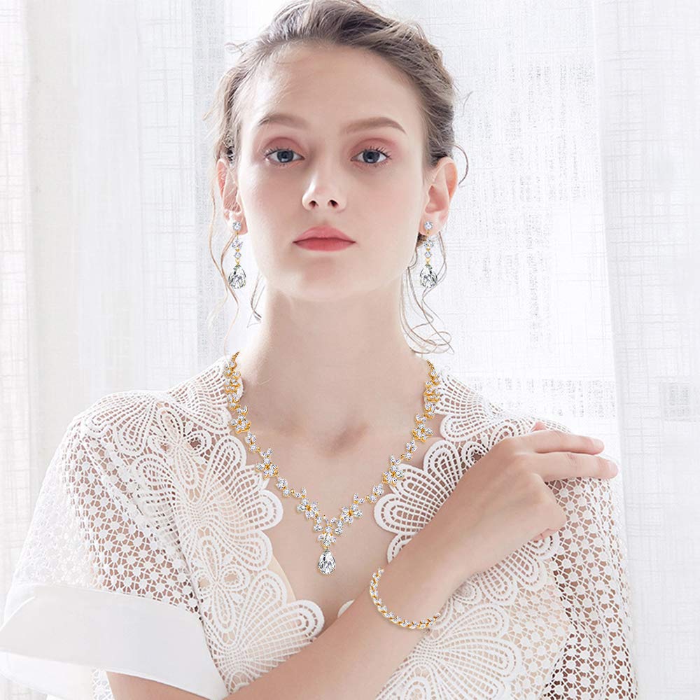 18K Gold-Plated CZ Jewelry Set