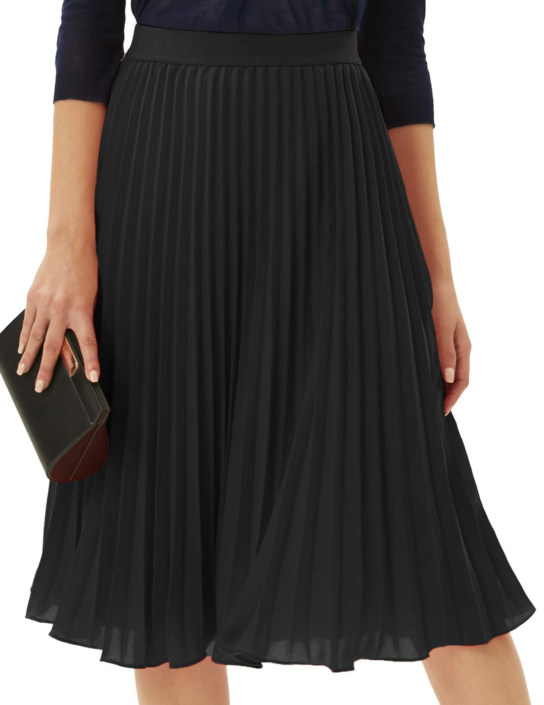 Pleated Chiffon Swing Skirt