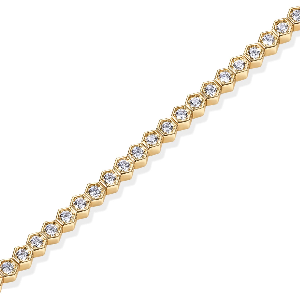 14K Gold-Plated Honeycomb Tennis Bracelet