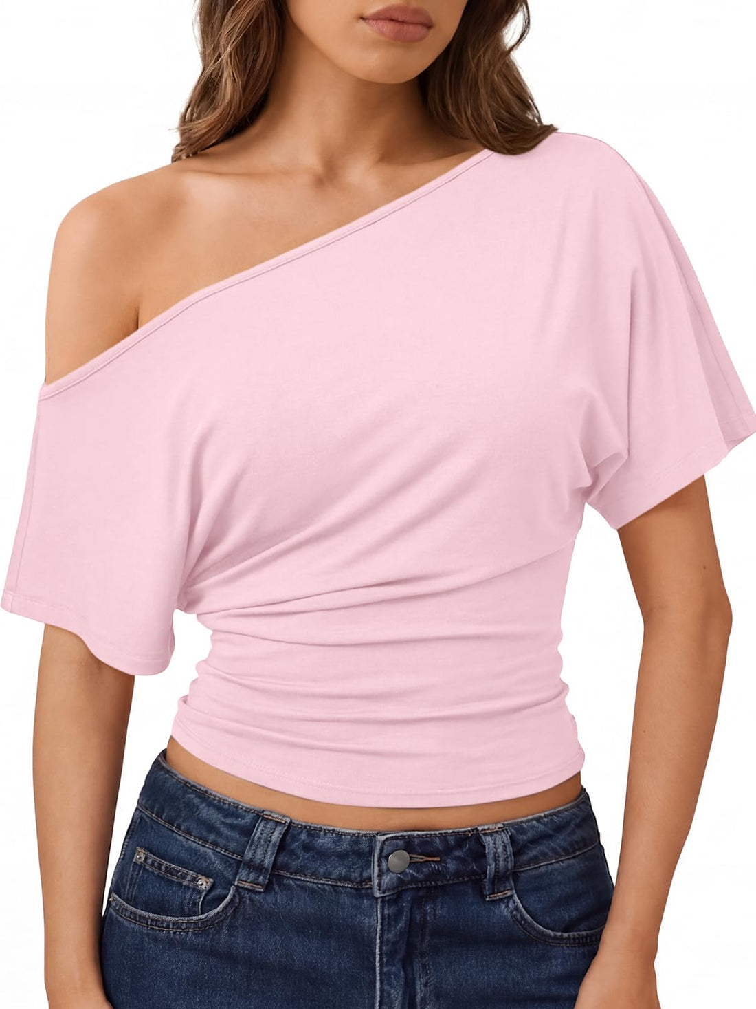 Off-Shoulder Asymmetrical Crop Top