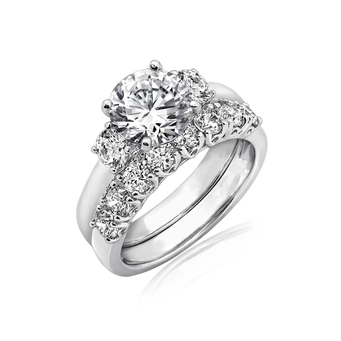 Platinum-Plated Three-Stone Ring