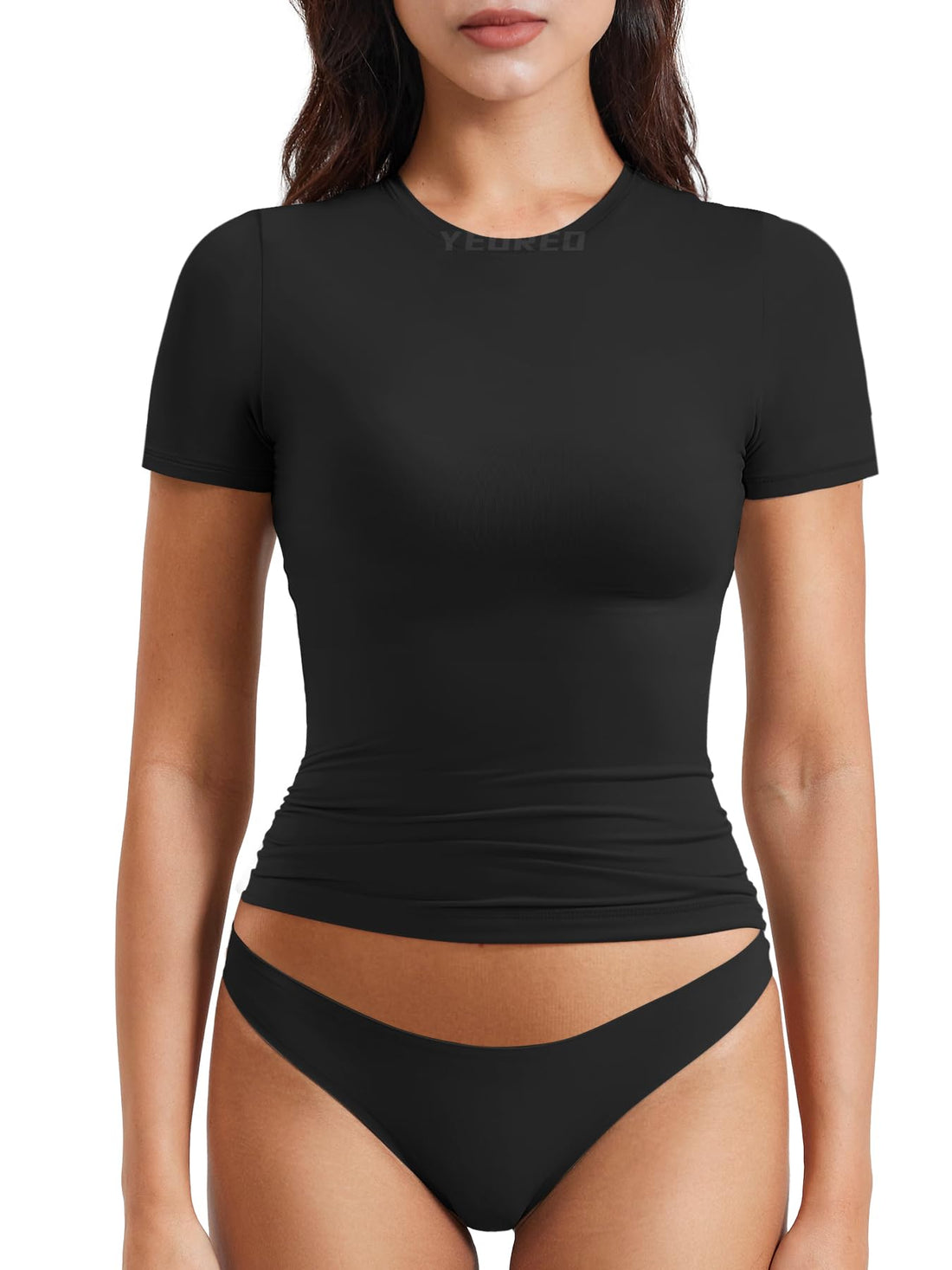 Crew Neck Compression Crop Top