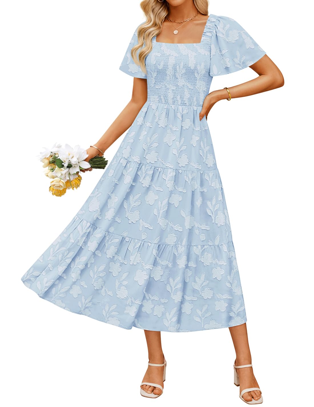 Boho Floral Midi Dress