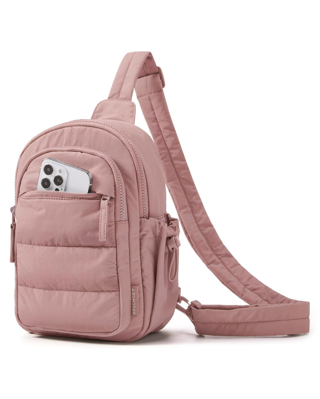 Puffer Sling Crossbody Bag Coral