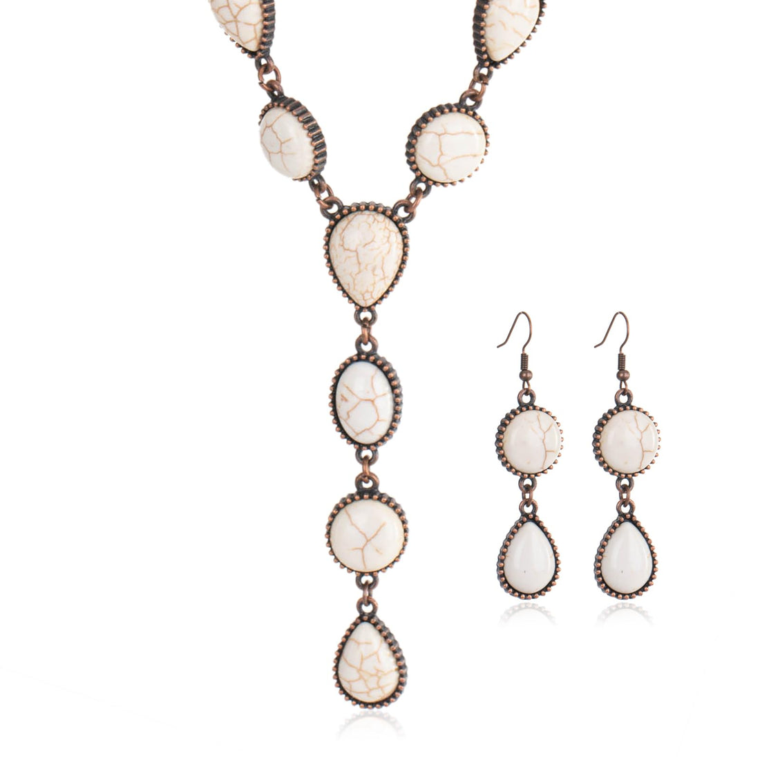 Turquoise Boho Y-Necklace Set