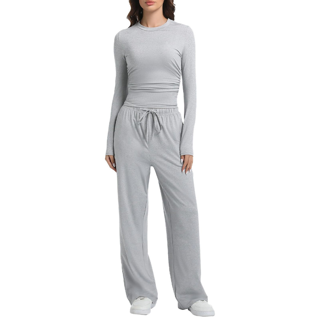 Long-Sleeve Wide-Leg Lounge Set (Set of 2)