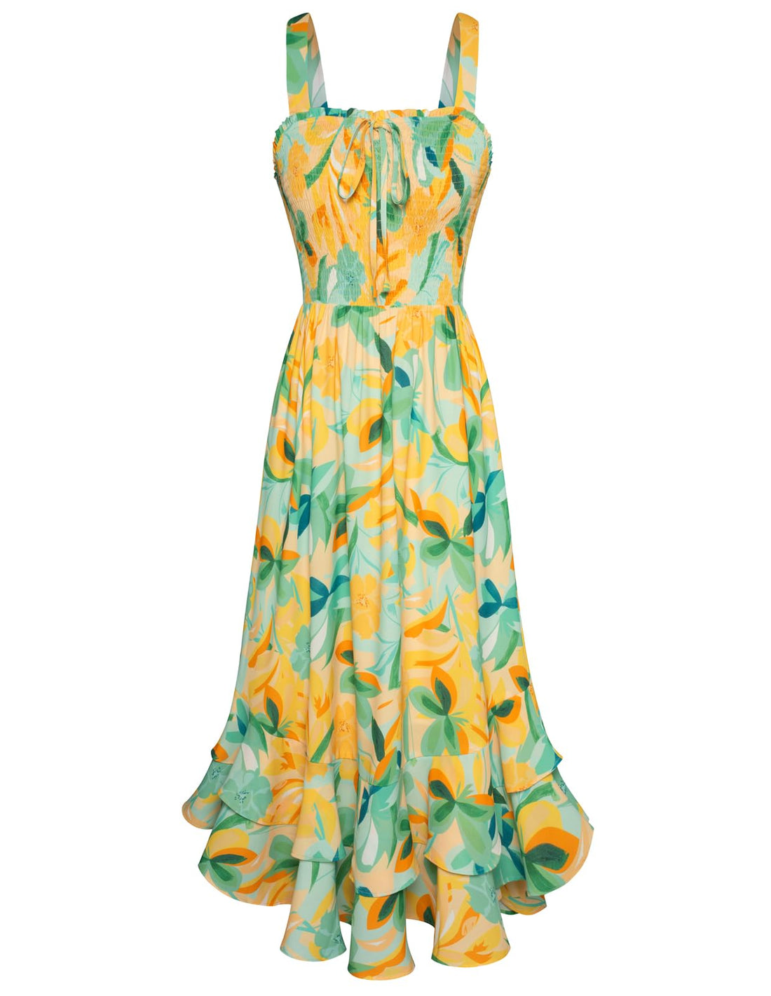 Square Neck Floral Maxi Dress