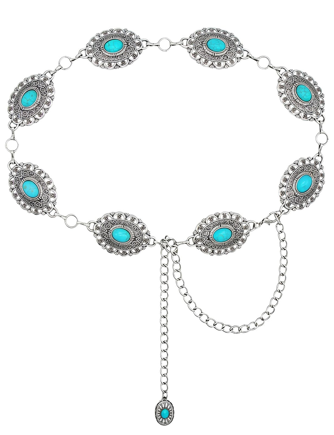 Turquoise Concho Chain Belt