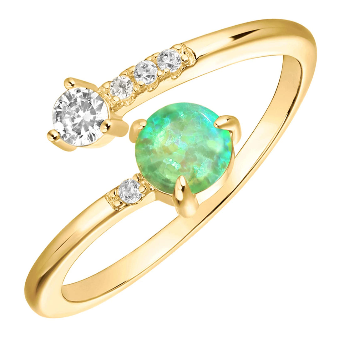 Gold-Plated Opal Stacking Ring