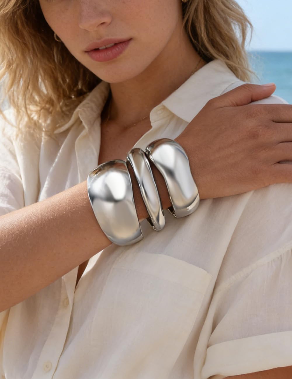 14K Plated Stackable Bangle Set