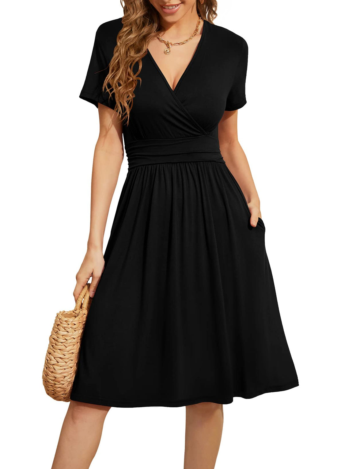 Short Sleeve Wrap Dress