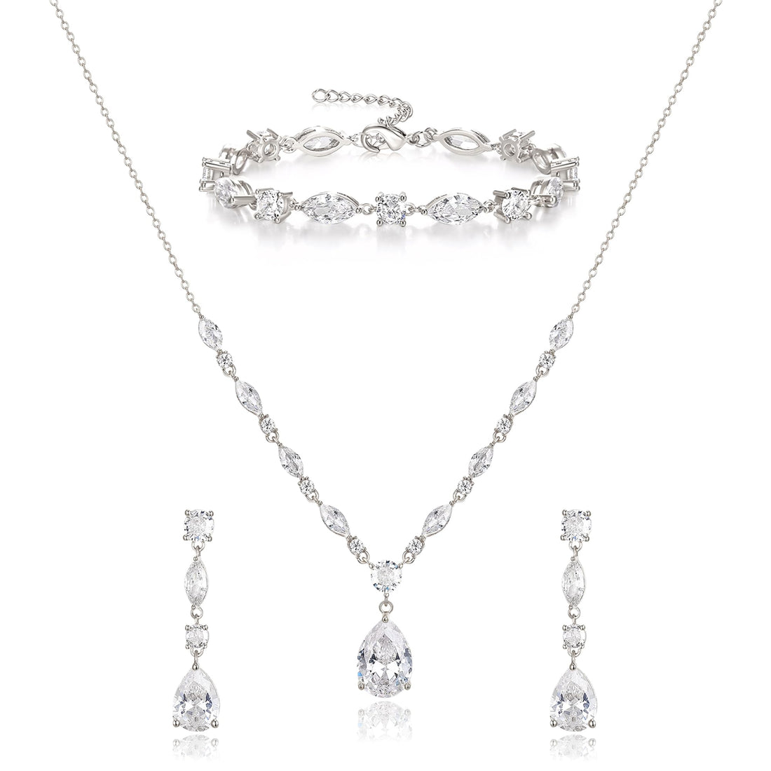 Teardrop CZ Bridal Set