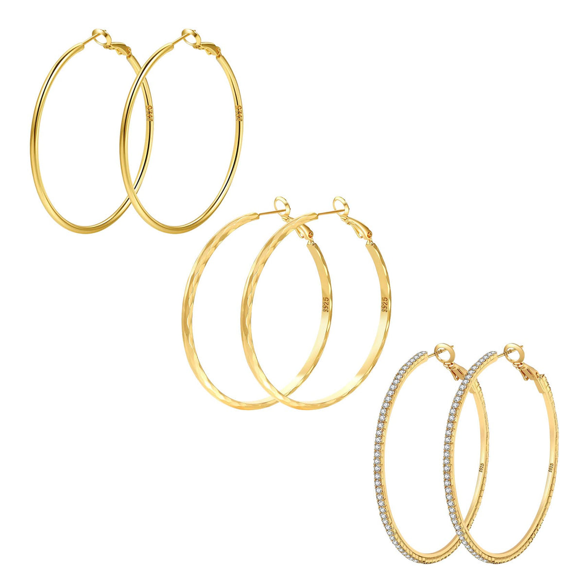 Crystal Gold Hoop Earrings