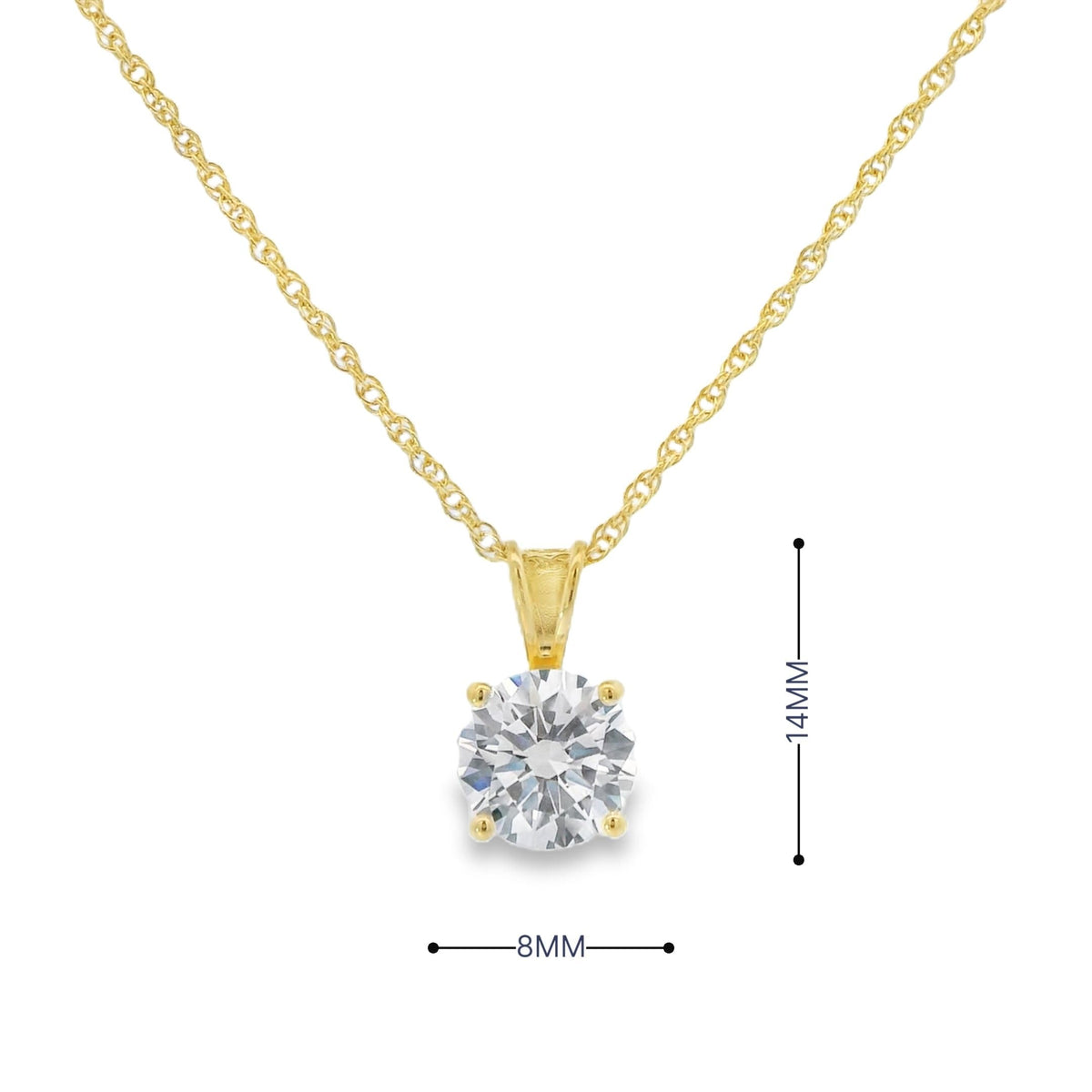 18K Gold-Plated CZ Solitaire Pendant