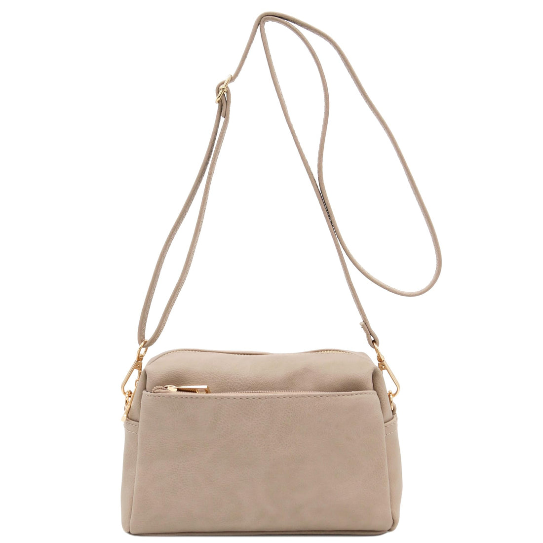 Triple-Zip Crossbody Bag