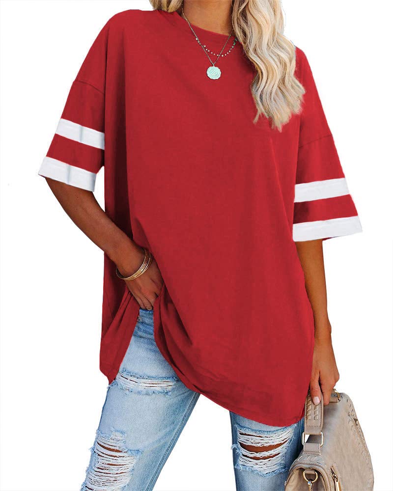 Colorblock Cotton Tunic Tee
