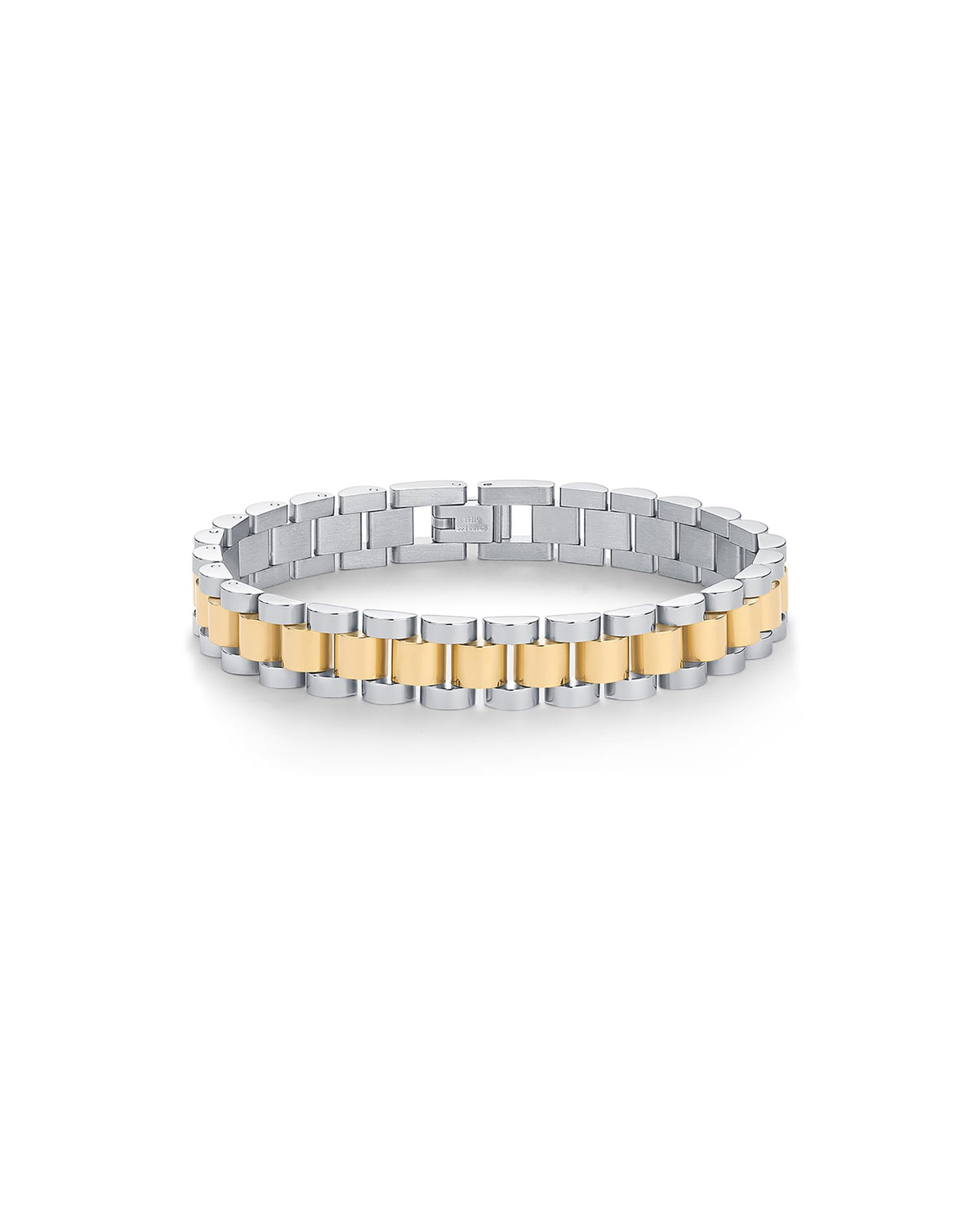 14K Gold-Plated Two-Tone Chunky Bracelet