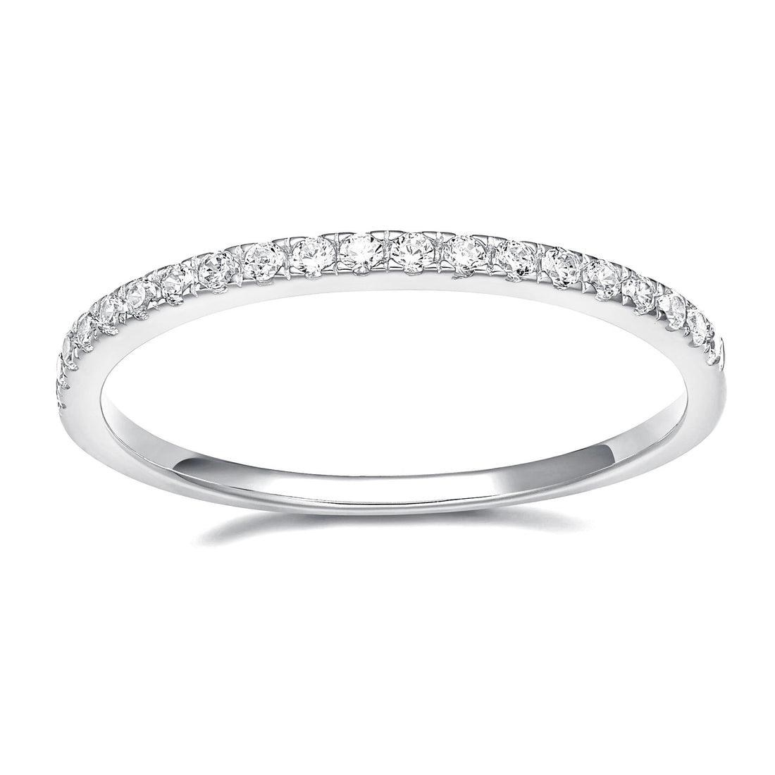 White Gold-Plated CZ Eternity Band