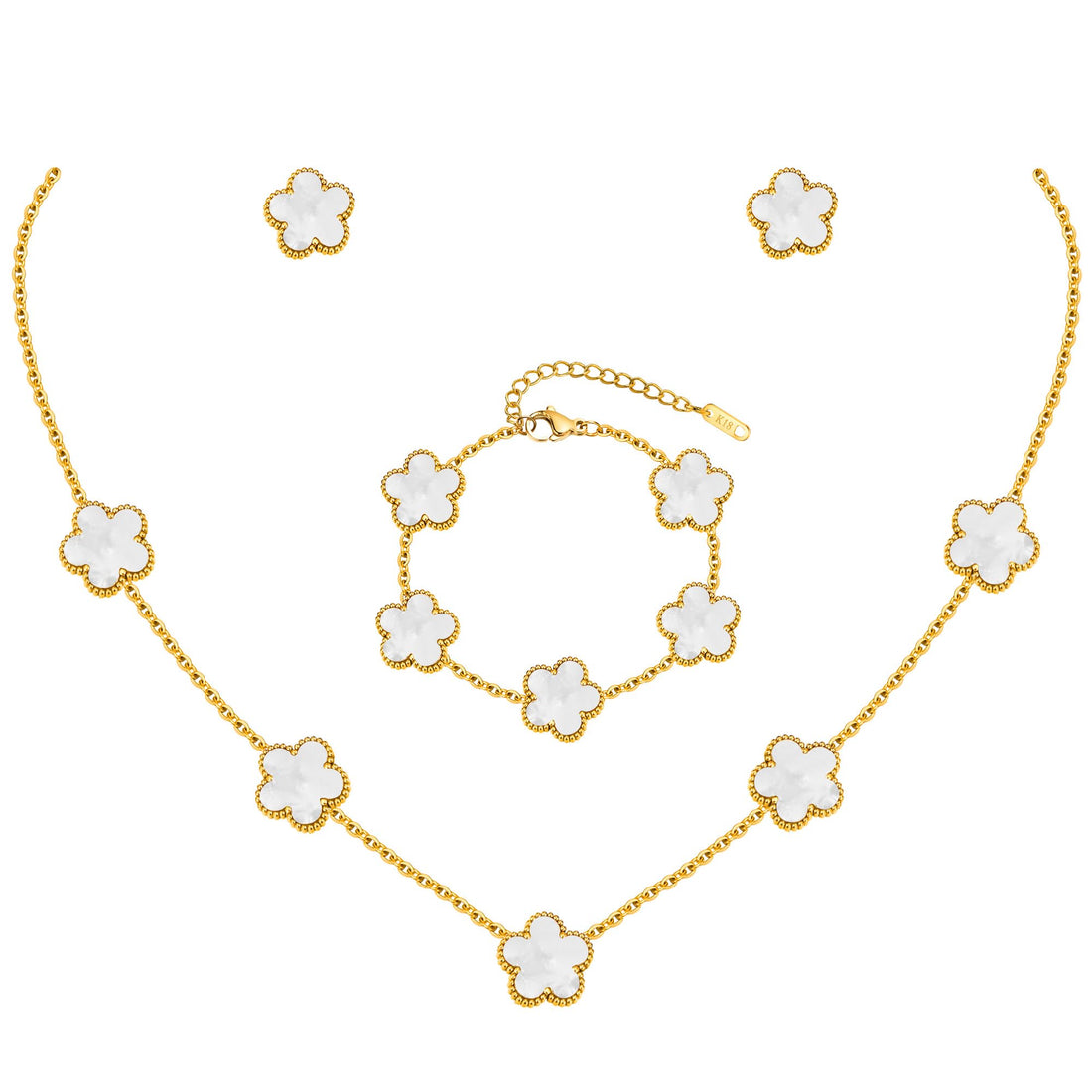 Gold-Plated Floral Jewelry Set