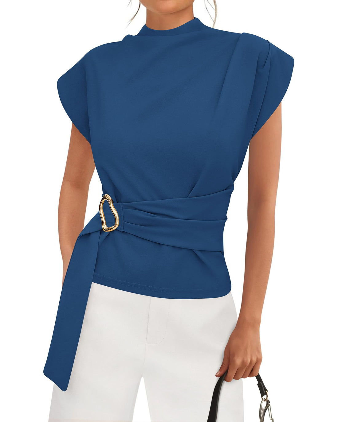 Mock Neck Buckle Tunic