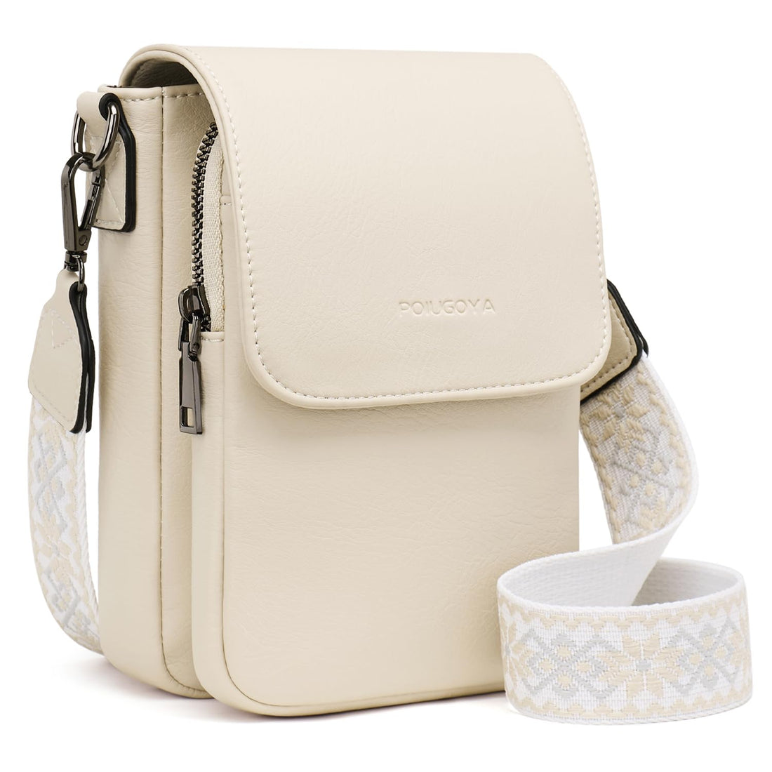 Triple-Compartment Crossbody Bag