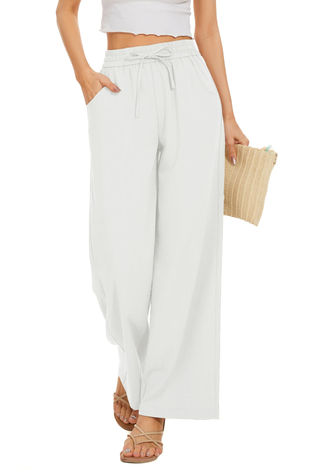 Drawstring Wide Leg Pants