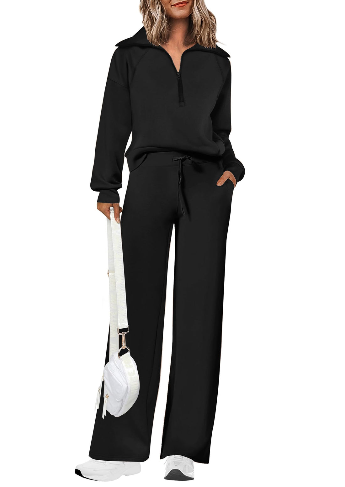 Half-Zip & Wide-Leg Lounge Set